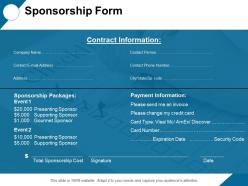 Sponsorship form payment ppt professional graphics tutorials