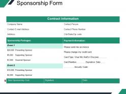 Sponsorship form powerpoint slides