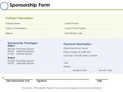 Sponsorship form ppt layouts backgrounds