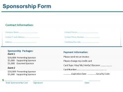 Sponsorship form presentation slides