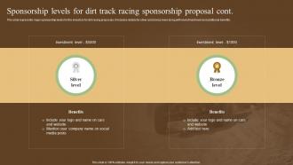 Sponsorship Levels For Dirt Track Racing Sponsorship Proposal Ppt Professional Graphics Example