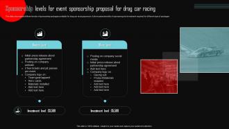 Sponsorship Levels For Event Sponsorship Proposal For Drag Car Racing
