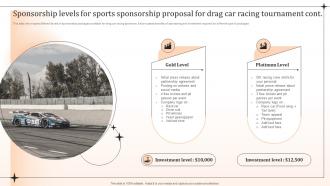 Sponsorship Levels For Sports Sponsorship Proposal For Drag Car Racing Tournament Ppt Information Template Ideas