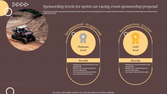 Sponsorship Levels For Sprint Car Racing Event Sponsorship Proposal Ppt Summary