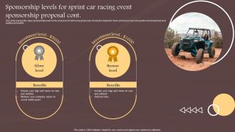 Sponsorship Levels For Sprint Car Racing Event Sponsorship Proposal Ppt Summary