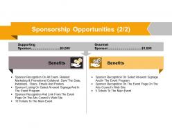 Sponsorship opportunities powerpoint slide graphics