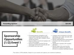 Sponsorship opportunities ppt layouts diagrams