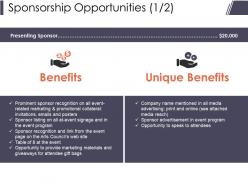 Sponsorship opportunities presentation slides