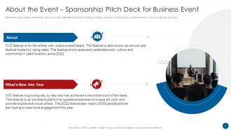 Sponsorship Pitch Deck For Business Event Ppt Template