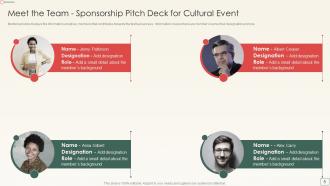 Sponsorship Pitch Deck For Cultural Event Ppt Template
