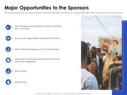 Sponsorship pitch deck major opportunities to the sponsors