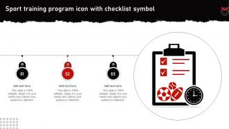 Sport Training Program Icon With Checklist Symbol