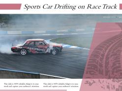 Sports car drifting on race track