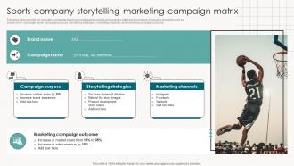 Sports Company Storytelling Marketing Campaign Matrix