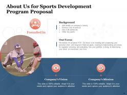 Sports Development Program Proposal Powerpoint Presentation Slides