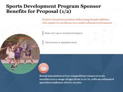 Sports development program sponsor benefits for proposal brand ppt powerpoint presentation tips