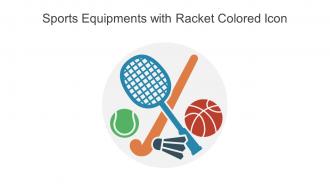 Sports Equipments With Racket Colored Icon In Powerpoint Pptx Png And Editable Eps Format