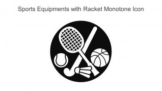 Sports Equipments With Racket Monotone Icon In Powerpoint Pptx Png And Editable Eps Format