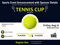 Sports Event Announcement With Sponsor Details