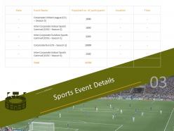 Sports event details ppt powerpoint presentation portfolio model