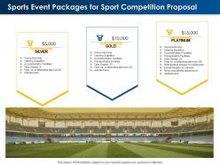 Sports event packages for sport competition proposal ppt powerpoint ideas display