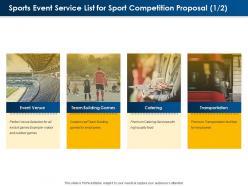 Sports Event Service List For Sport Competition Proposal L1594 Ppt Powerpoint Designs