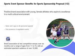 Sports event sponsor benefits for sports sponsorship proposal brand ppt demonstration