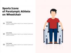 Sports icons of paralympic athlete on wheelchair