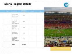 Sports program details ppt powerpoint presentation infographic template