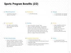 Sports program proposal powerpoint presentation slides