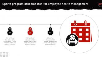 Sports Program Schedule Icon For Employee Health Management