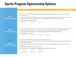 Sports program sponsorship options ppt powerpoint presentation example file