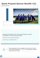 Sports Proposal Sponsor Benefits One Pager Sample Example Document