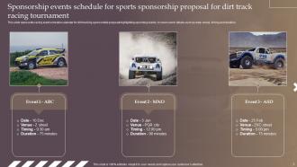 Sports Sponsorship Proposal For Dirt Track Racing Tournament Powerpoint Presentation Slides