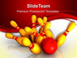 Sports strategy games powerpoint templates bowling success ppt slides