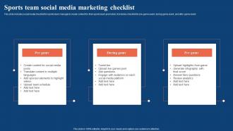 Sports Team Social Media Marketing Checklist
