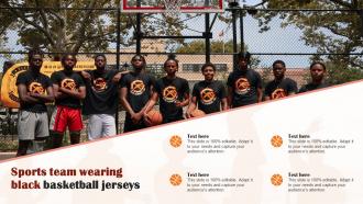Sports Team Wearing Black Basketball Jerseys