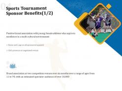 Sports tournament sponsor benefits ppt powerpoint presentation summary