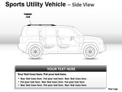 Sports utility blue vehicle side view powerpoint presentation slides