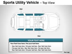 Sports utility blue vehicle top view powerpoint presentation slides