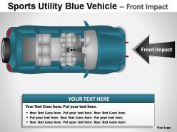 Sports utility blue vehicle top view powerpoint presentation slides