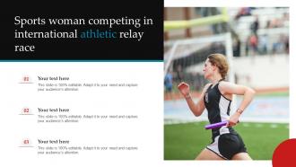Sports Woman Competing In International Athletic Relay Race