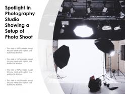 Spotlight in photography studio showing a setup of photo shoot