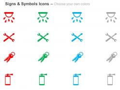 Sprinkler wrench keys screwdriver ppt icons graphics