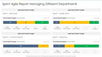 Sprint agile report managing different departments