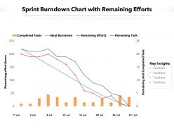 Sprint burndown chart with remaining efforts