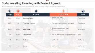 Sprint Meeting Planning With Project Agenda
