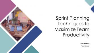 Sprint Planning Techniques To Maximize Team Productivity PPT Guidelines AT