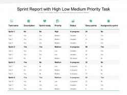 Sprint report with high low medium priority task