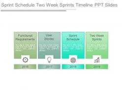 Sprint Schedule Two Week Sprints Timeline Ppt Slides